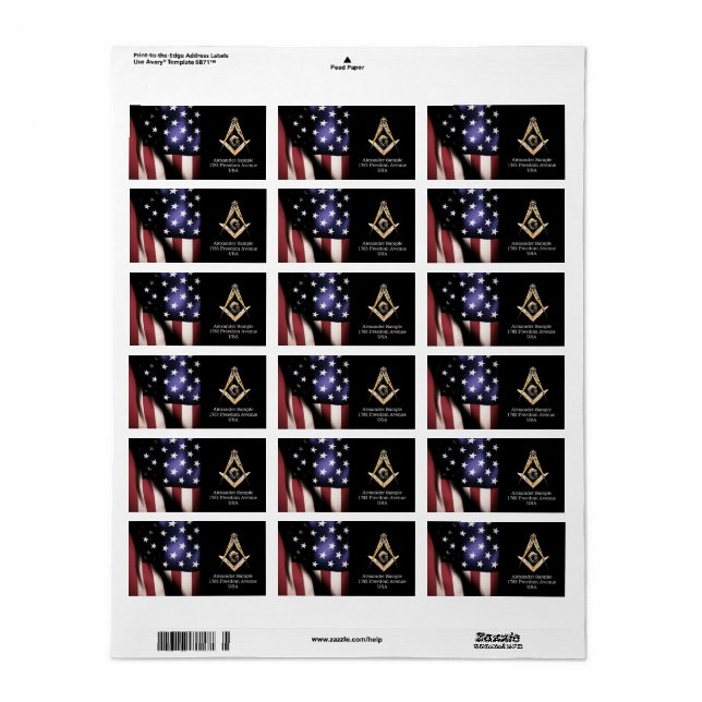 Étiquette Masonic Minds (Feuille entière)