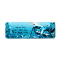 Masque de Bal Masqué Bleu Élégant