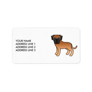 Étiquette Mastiff Anglais Abricot Chien de Dessin Animé Mign