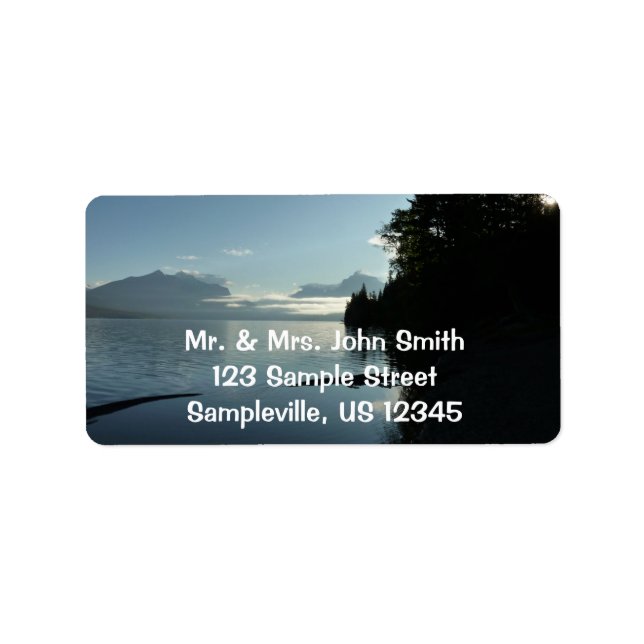 Étiquette Matin au lac McDonald dans le parc national des Gl (Devant)