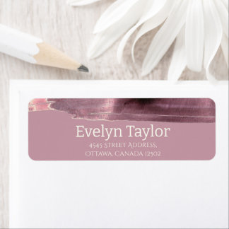 Étiquette Mauve Dusty Rose Moderne Simple