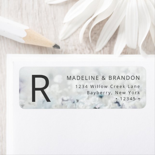 Étiquette Meadow Song fading Fleurs sauvages Adresse de reto (En situation)