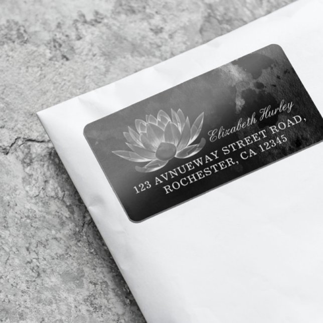 Étiquette Méditation YOGA instructeur Reiki noir blanc Lotus (Créateur téléchargé)