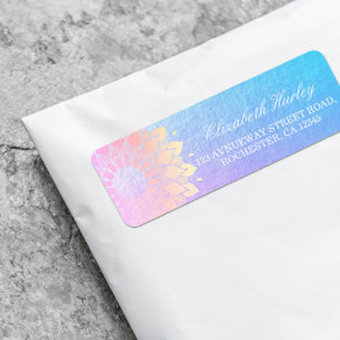Étiquette Méditation Yoga Instructeur Rose Gold Foil Mandala