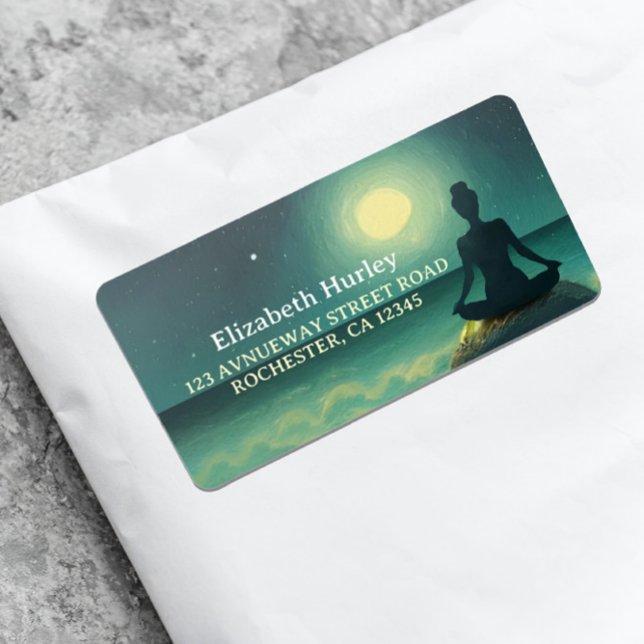 Étiquette Méditation Yoga Poche sur Pleine lune Rock Stars N (Créateur téléchargé)