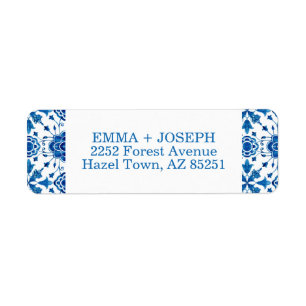 Étiquette Méditerranée été moderne carreaux Mariage Adresse