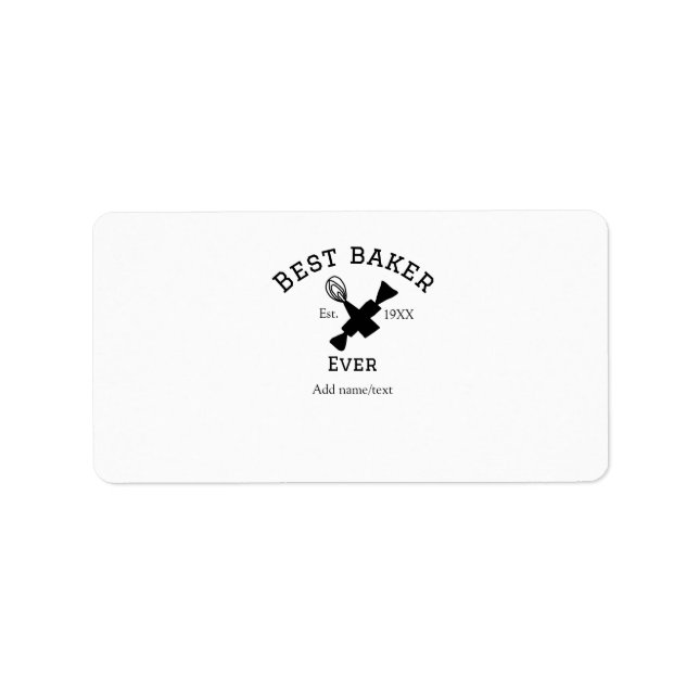Étiquette Meilleur boulanger jamais ajouter nom texte cuisso (Devant)