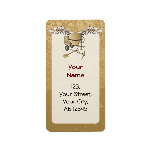 Étiquette Mélangeur en béton beige (Devant)