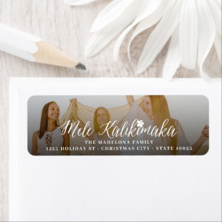 Étiquette Mele Kalikimaka Simple Photo Adress
