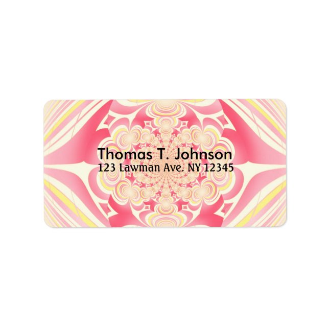 Étiquette Melon et art fractal jaune (Devant)