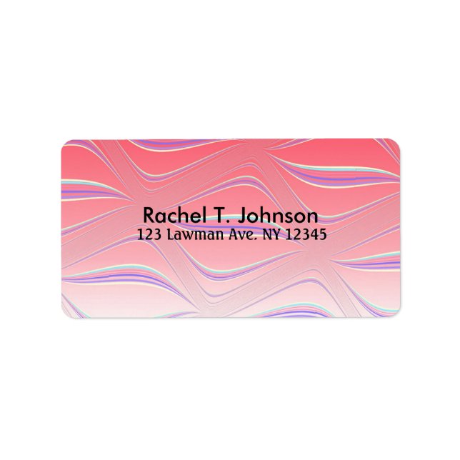 Étiquette Melon Wavy Fractal Art (Devant)