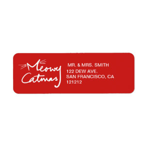 Étiquette Meowo Catmas Custom Cat Christmas Adresse de retou