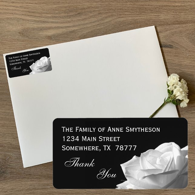 Étiquette Merci à la rose blanche (Créateur téléchargé)