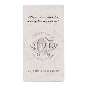 Étiquette Merci de mariage vintage Emblem au coeur