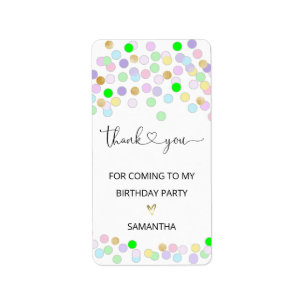 Étiquette Merci d'être venu à ma fête d'anniversaire