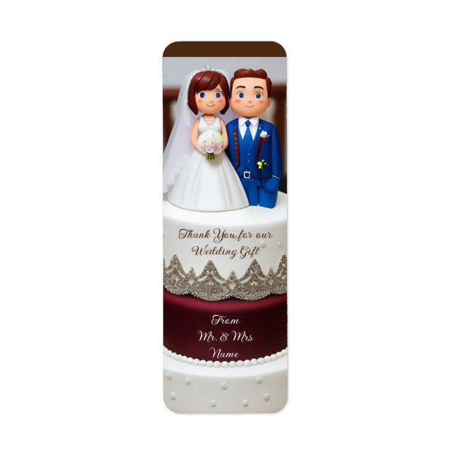 Étiquette Merci modèle cadeau mariage (Devant)