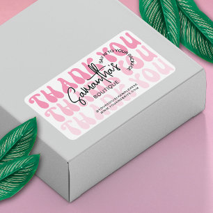 Étiquette Merci moderne pour l'achat Retro Pink Livraison