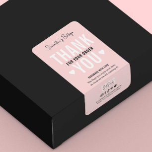 Étiquette Merci Pour Acheter Pink tendance Logo Livraison