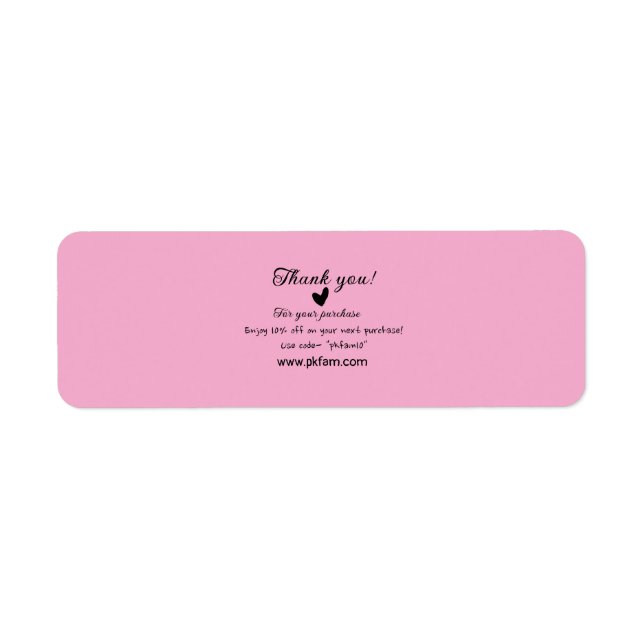 Étiquette Merci pour l'achat des détails de la famille rose (Devant)