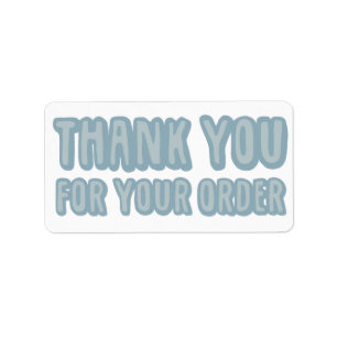 Étiquette Merci Pour Votre Commande Bleu Petite Entreprise