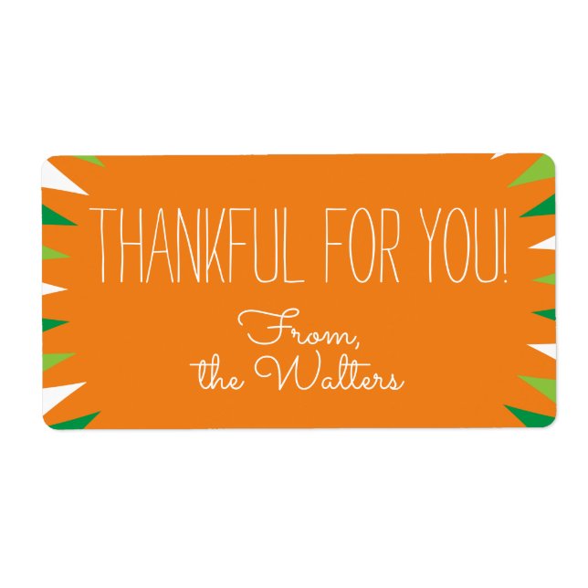 Étiquette Merci pour vous personnalisé (Devant)