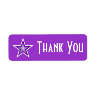 Étiquette "Merci" pourpre étoile petit violet