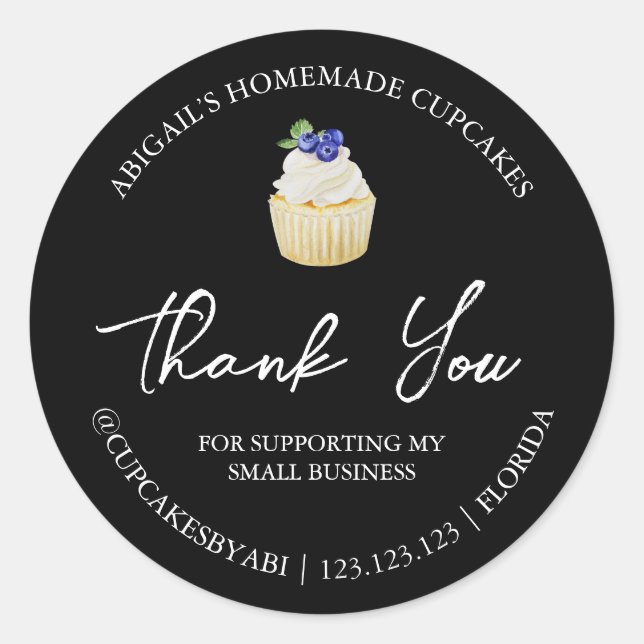 Étiquette Merci simple de Cupcakes maison (Devant)