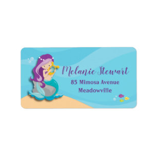 Étiquette Mermaid Ocean CreatÉtiquettes de adresse