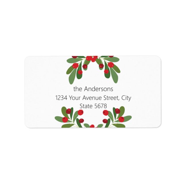 Étiquette Merry and Bright Mistletoe Return Address Labels (Devant)