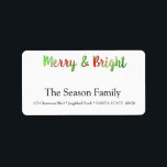 Étiquette Merry & Bright holiday label<br><div class="desc">Add a special detail to your holiday letters! After all the work and stress, tell them you have a new address! There is no better ( and easier!) way to spread the news than adding this label to your Christmas post. There are many different labels available, so pick the design...</div>