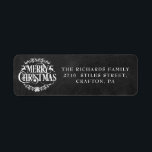 Étiquette Merry Christmas Boho Chalkboard Return Address<br><div class="desc">Festive Boho Christmas holidays return address labels for you to personalise with your family name and address details on a chalkboard background. Designed by Thisisnotme©</div>