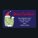 Étiquette Merry Christmas Holiday Cacti Cactus Address Label<br><div class="desc">These cute Christmas address labels will bring a smile to the faces of family and friends when they open their yearly Christmas cards.</div>