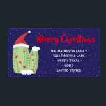 Étiquette Merry Christmas Holiday Cacti Cactus Address Label<br><div class="desc">These cute Christmas address labels will bring a smile to the faces of family and friends when they open their yearly Christmas cards.</div>