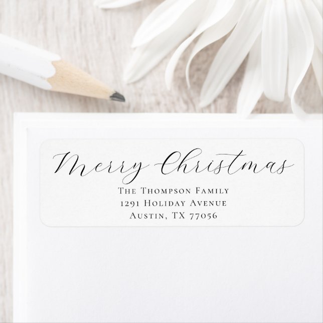 Étiquette Merry Christmas Holiday Mail Return Address Label (En situation)