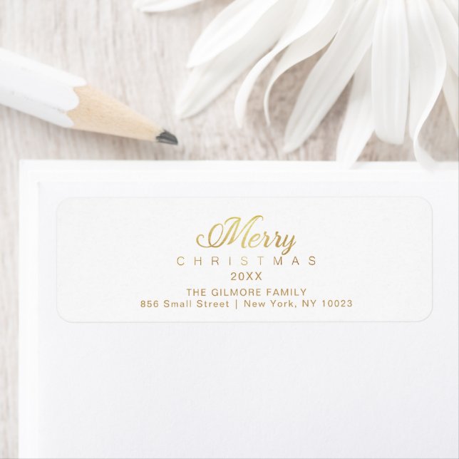 Étiquette Merry Christmas Whimsical Typography Script Quote (En situation)