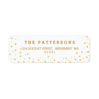 Étiquette Merry Gold Tone Polkadot Adresse de retour Étiquet