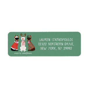 Étiquette Merry Woofmas Dobermann Chiens de Noël
