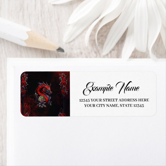 Étiquette Merveilleux dragon chinois (En situation)