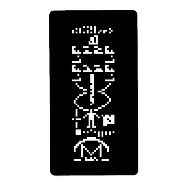 Étiquette Message binaire Arecibo 1974 (Devant)
