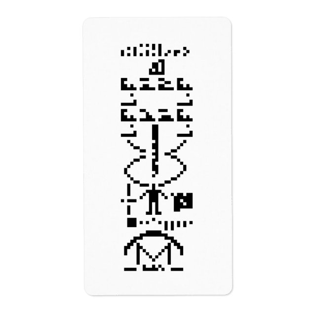 Étiquette Message binaire Arecibo 1974 (Devant)
