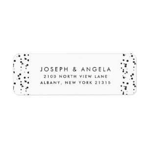 Étiquette Messy Tiny Inky Spots Mariage Adresse de retour