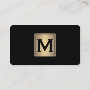 Étiquette métallique classique avec monogramme