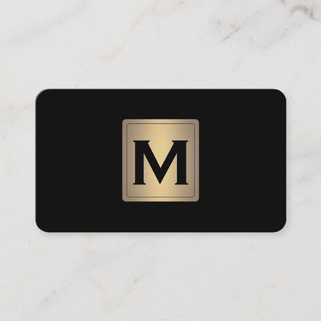 Étiquette métallique classique avec monogramme (Devant)