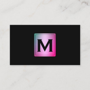 Étiquette métallique coloré avec Monogramme