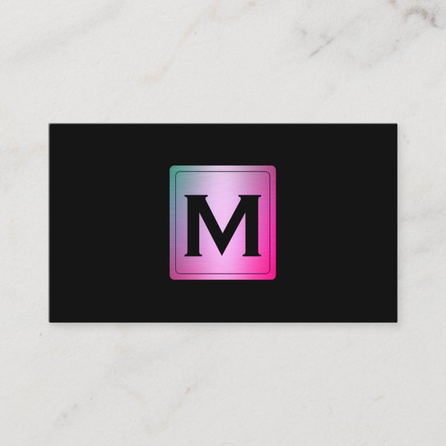 Étiquette Métallique Colorée avec Monogramme (Devant)