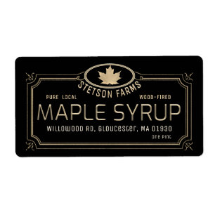 Étiquette Métallurgie Gold 3D encadrée Feuille d'or au sirop