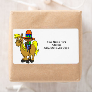 Étiquette Mexican Man Horse Labels