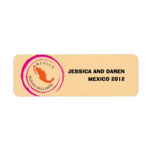 Étiquette Mexique Carte et Personnaliser votre texte