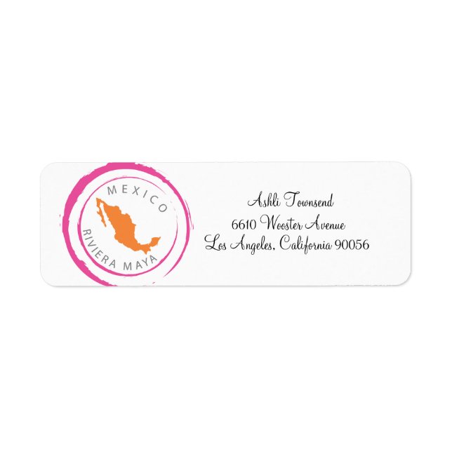 Étiquette Mexique Carte et Personnaliser votre texte (Devant)