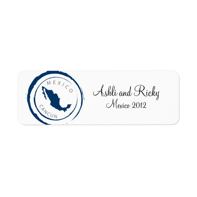 Étiquette Mexique Carte et Personnaliser votre texte (Devant)